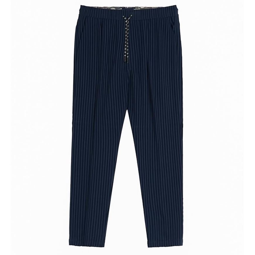 Foto de Pantalón Algodón Canalé ancho azul marino