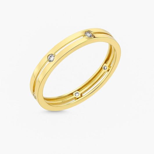 Foto de Sortija oro amarillo con cinco brillantes de 0,08 ct.