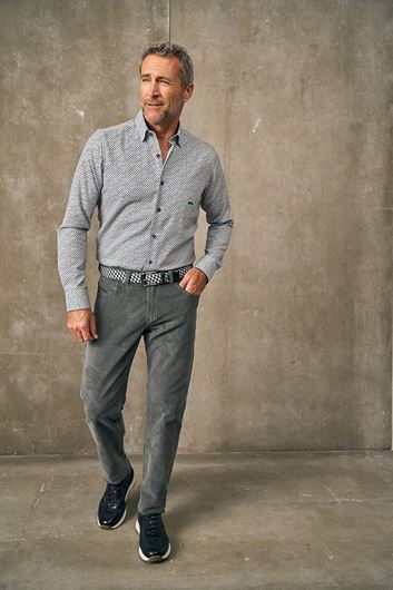 Foto de Pantalón largo de pana gris para hombre