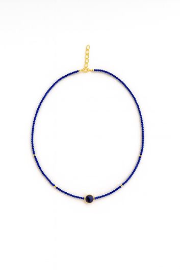 Foto de Collar de Lapislázuli con Sodalita Facetada Central