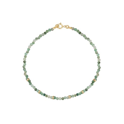 Foto de Pulsera Chic cuentas esmeraldas en oro amarillo 18kt 18cm