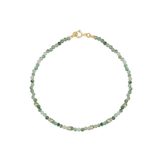 Foto de Pulsera Chic cuentas esmeraldas en oro amarillo 18kt 18cm