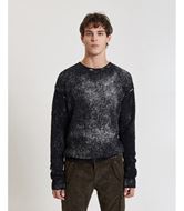 Foto de Jersey cuello redondo con efecto desgastado Black