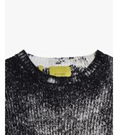 Foto de Jersey cuello redondo con efecto desgastado Black