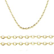 Foto de Cadena de oro amarillo 18kt eslabón forzado redondo diamantado, grosor 0,60 mm. lontitud 40cm 