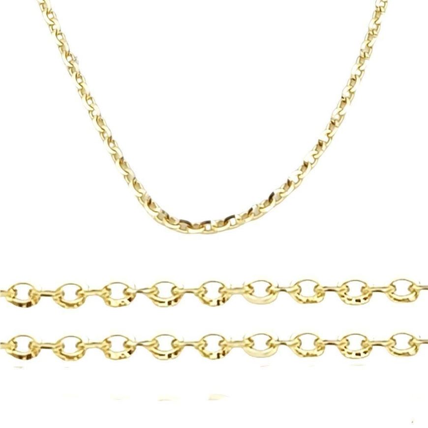 Foto de Cadena de oro amarillo 18kt eslabón forzado redondo diamantado, grosor 0,60 mm. lontitud 45cm 