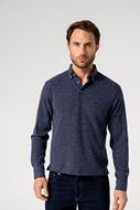 Foto de Polo manga larga azul marino jaspeado Darío Beltrán