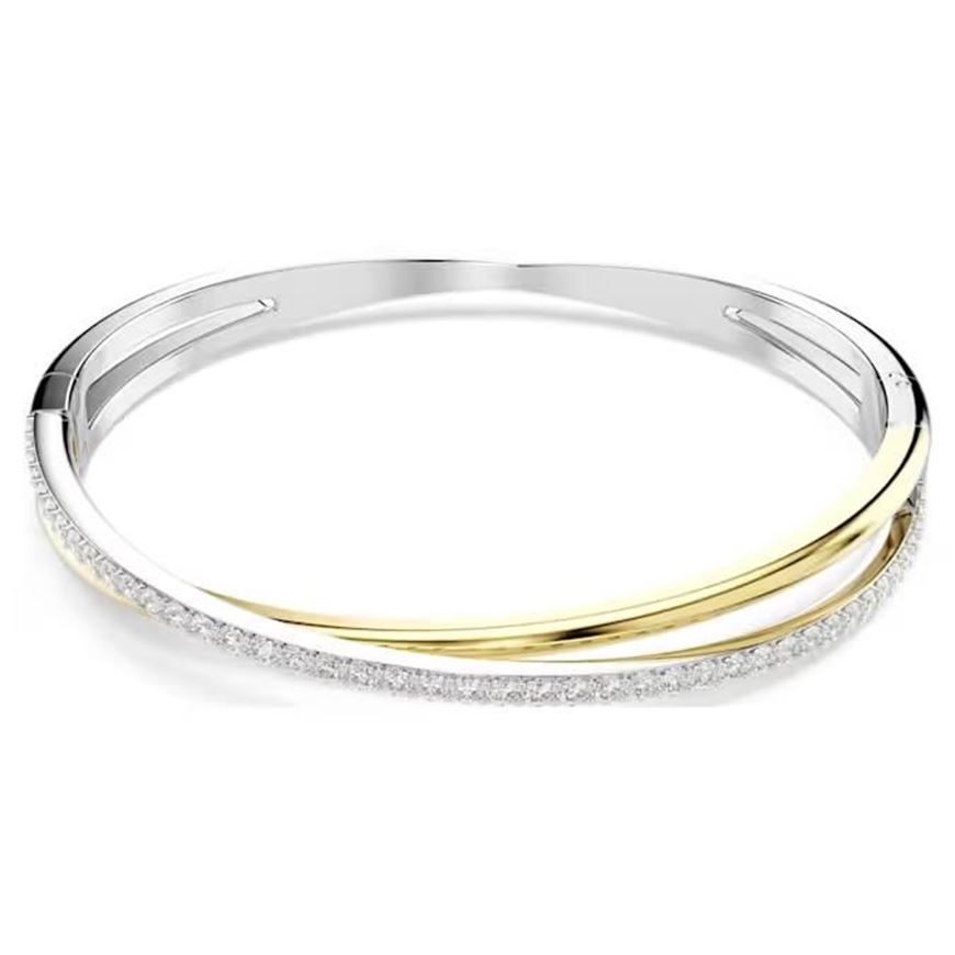 Foto de Brazalete Hyperbola, Talla redonda, Blanco, Combinación de acabados metálicos, L
