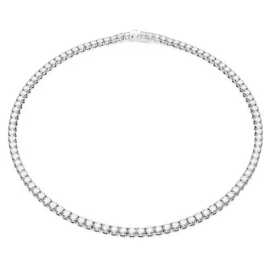 Foto de Collar Matrix Tennis, Talla redonda, Blanco, Baño de rodio, M