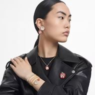 Foto de Pulsera Matrix Tennis, Talla redonda, Blanca, Baño tono oro, S