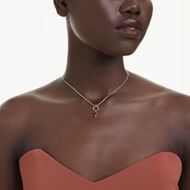 Foto de Gargantilla Mesmera, Tallas mixtas, Rojo, Baño tono oro