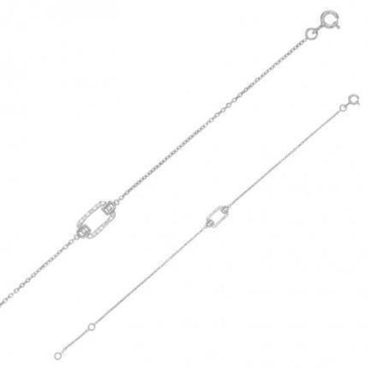 Picture of Pulsera plata con barrita circonitas