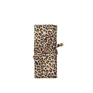Foto de Estuche enrollable para joyas con estampado de leopardo y revestimiento sintético tipo terciopelo