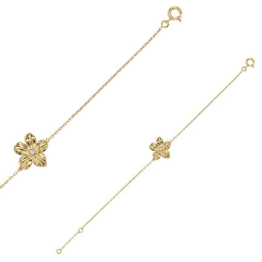 Foto de Pulsera Flor baño oro y circonta