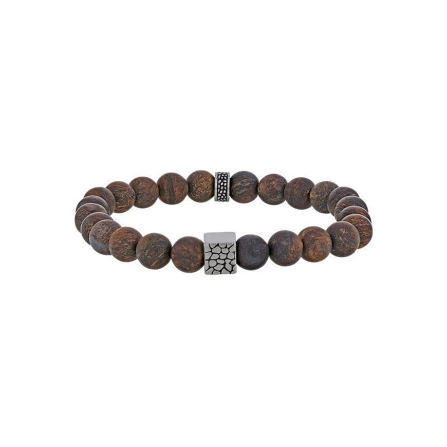 Foto de Pulsera de acero con Bronzite