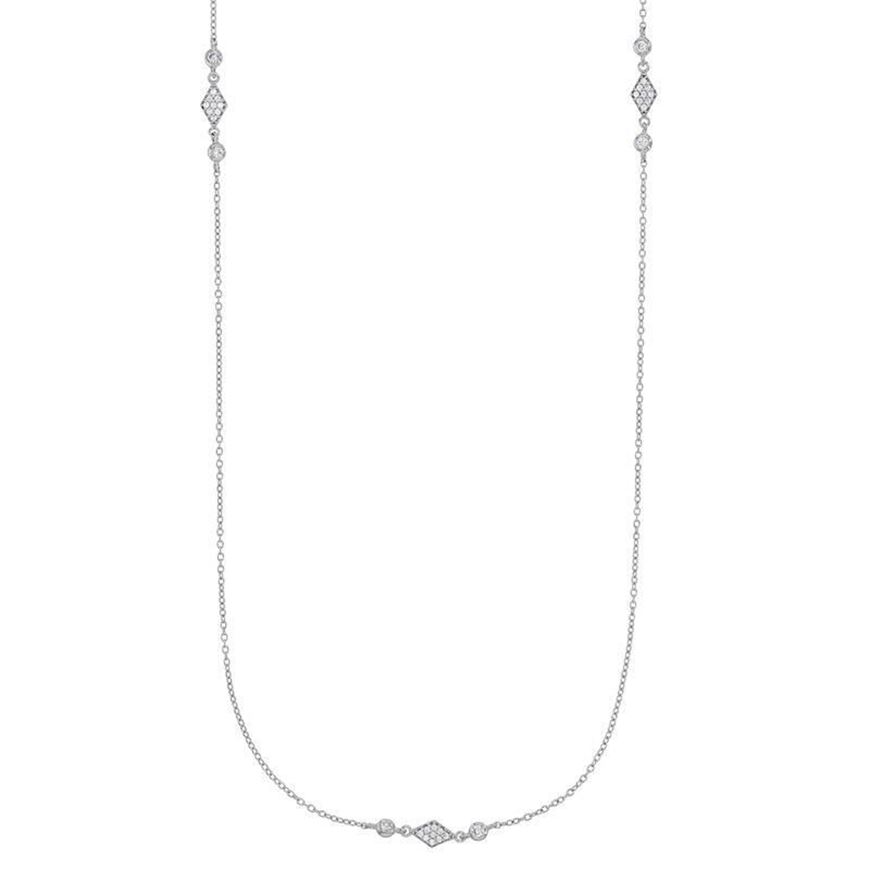 Foto de Collar de plata con rombos de circonitas blancas