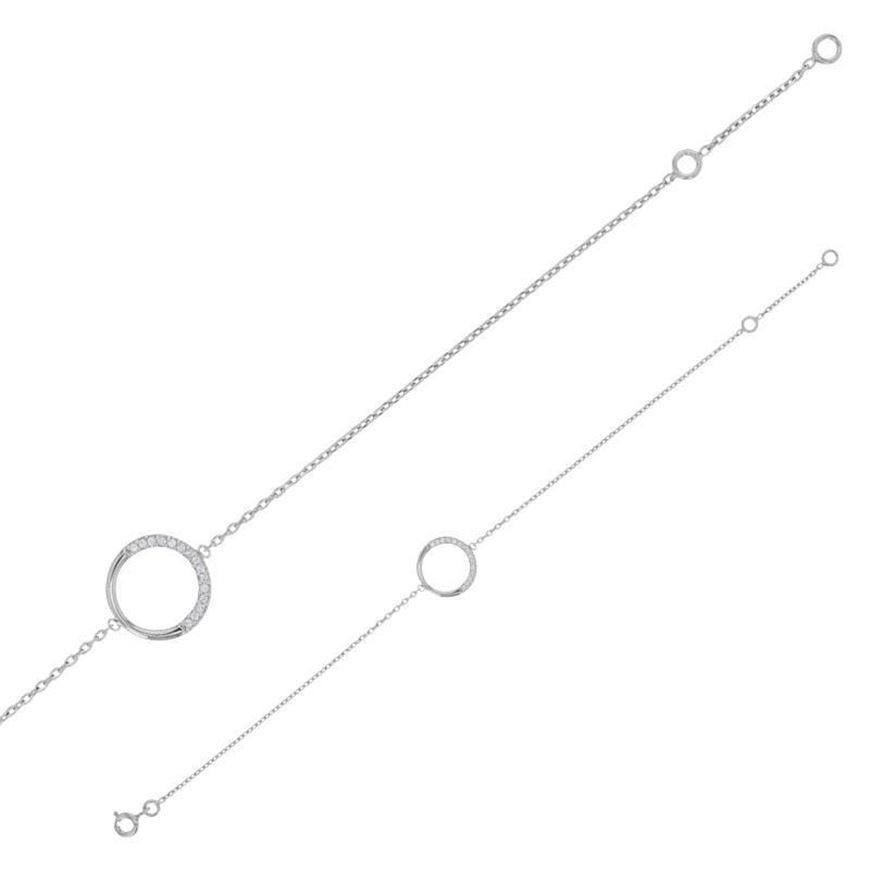 Foto de Pulsera de plata con aro de circonitas blancas