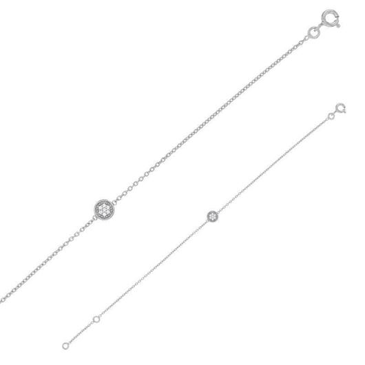 Picture of Pulsera de plata con chatón de circonitas blancas