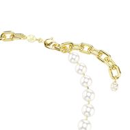 Foto de Collar Idyllia, Perla de cristal, Blanco, Baño tono oro
