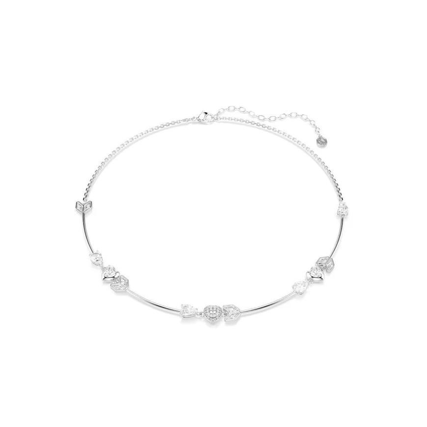 Foto de Collar Idyllia, Corazón con flecha, Blanco, Baño de rodio