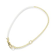 Foto de Collar Idyllia, Perla de cristal, Blanco, Baño tono oro