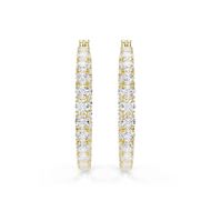 Foto de Pendientes de aro Matrix, Talla redonda, Blancos, Baño tono oro