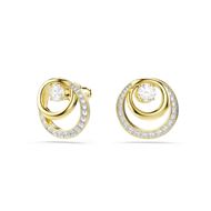 Foto de Pendientes de botón Hyperbola, Talla redonda, Blancos, Baño tono oro