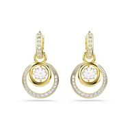 Foto de Pendientes Hyperbola, Talla redonda, Blancos, Baño tono oro