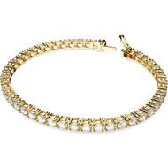 Foto de Pulsera Matrix Tennis, Talla redonda, Blanca, Baño tono oro, Talla L
