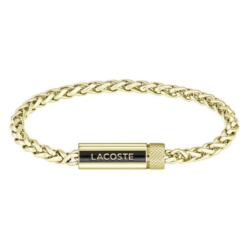Foto de Pulsera Espelta Acero dorado con logo esmalte negro
