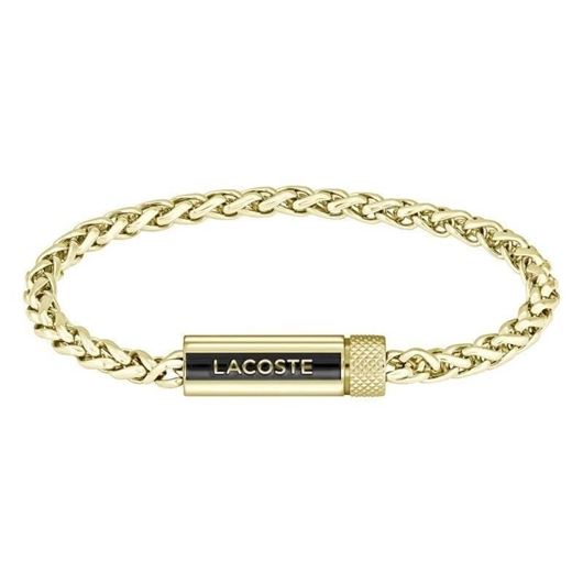 Foto de Pulsera Espelta Acero dorado con logo esmalte negro