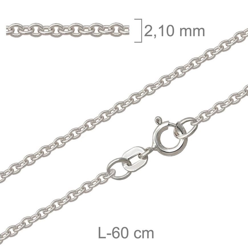 Foto de Cadena de plata forzada redonda 60cm x 2,1mm