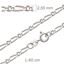 Foto de Cadena de plata barbada programada 4 caras 60cm x 2,5mm