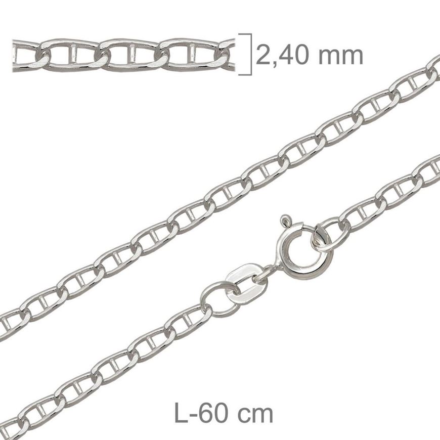 Foto de Cadena de plata eslabón ancla 60cm x 2,4mm
