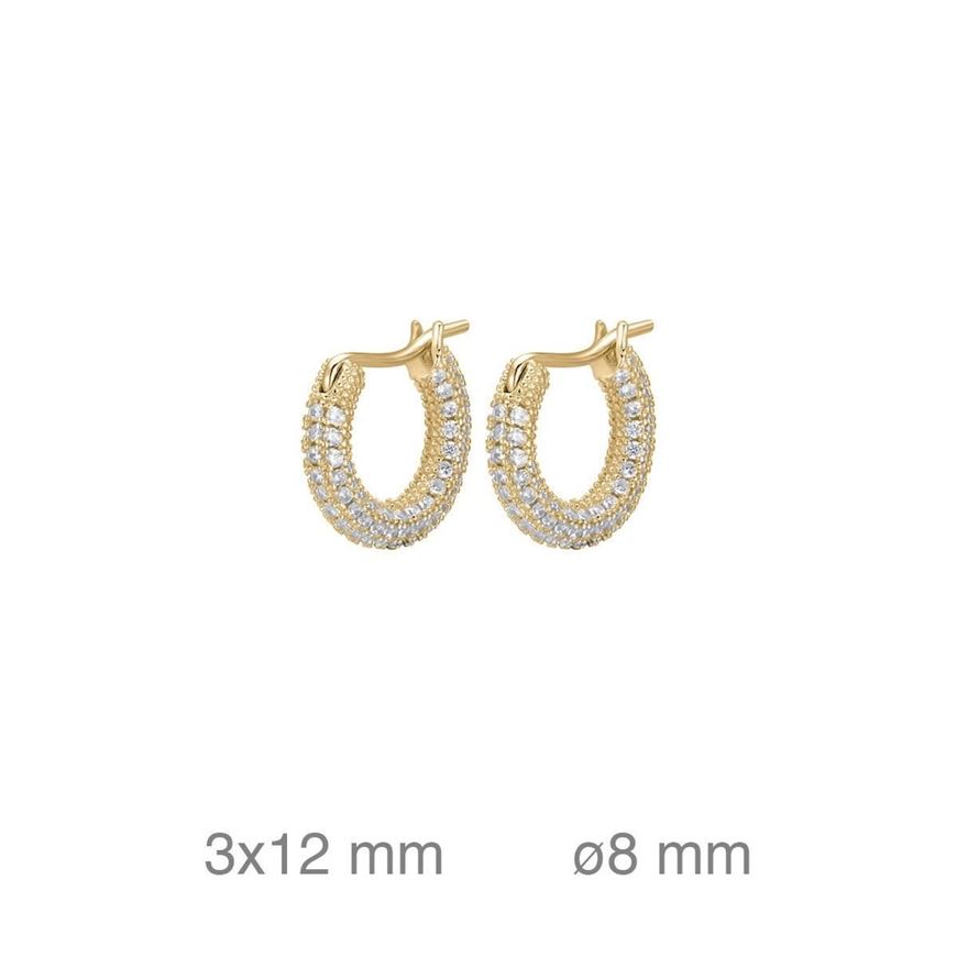 Foto de Pendientes de aro plata baño oro con circonitas