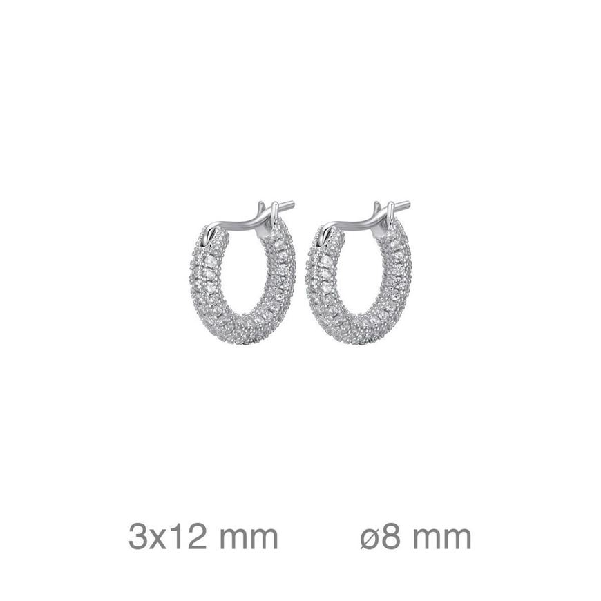 Foto de Pendientes de aro plata baño rodio con circonitas