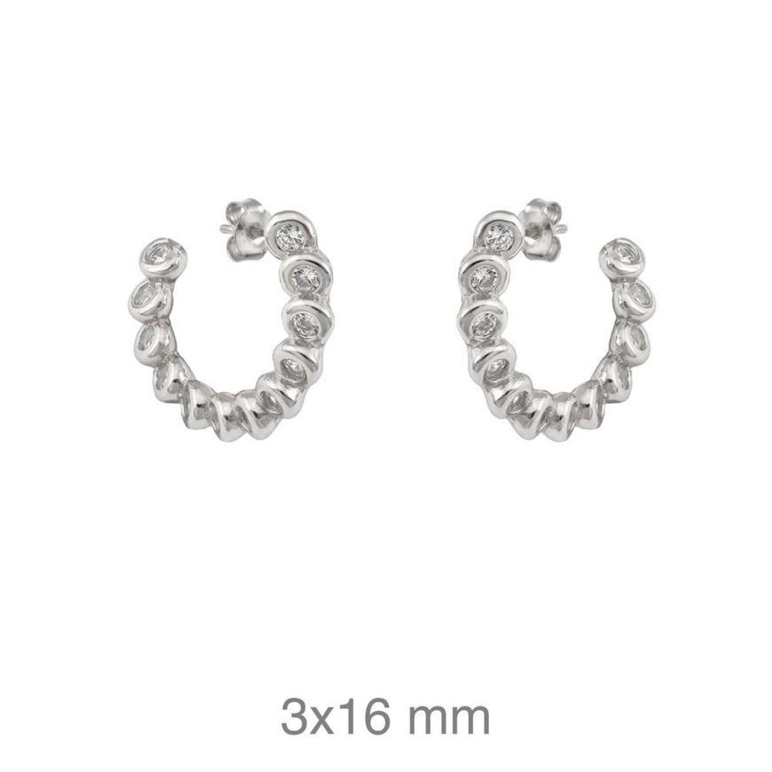 Foto de Pendientes de plata baño rodio con circonitas