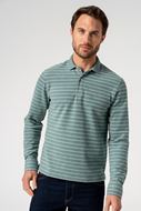 Foto de Polo manga larga verde agua rayas horizontales Darío Beltrán