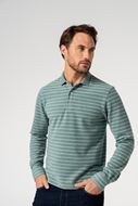 Foto de Polo manga larga verde agua rayas horizontales Darío Beltrán