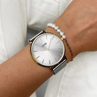 Foto de Set reloj Boho Chic bicolor y pulsera dorada perlas