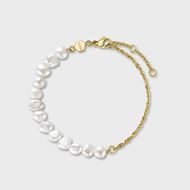 Foto de Set reloj Boho Chic bicolor y pulsera dorada perlas