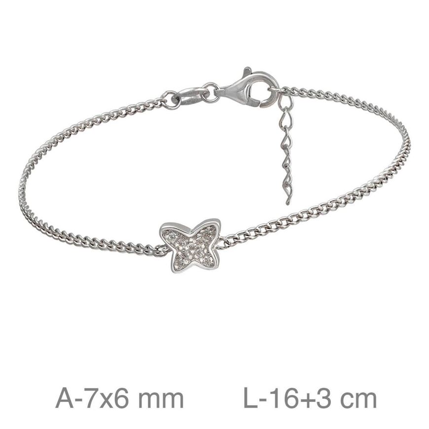 Foto de Pulsera plata mariposa circonitas