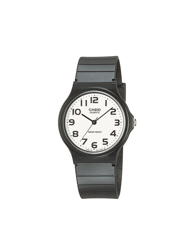 Foto de Reloj hombre negro con esfera blanca redonda