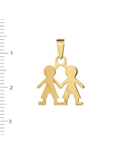 Foto de Colgante Pareja de niños en oro amarillo 18kt