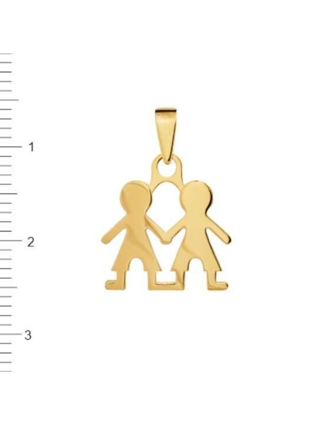 Foto de Colgante Pareja de niños en oro amarillo 18kt