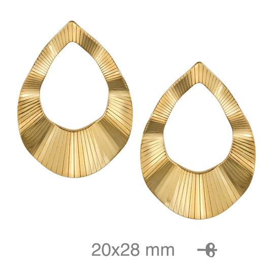 Foto de Pendientes de plata baño oro lagrima irregular