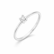 Foto de Solitario en oro blanco 18kt y un diamante talla brillante 0,13ct, Color G, Pureza VS