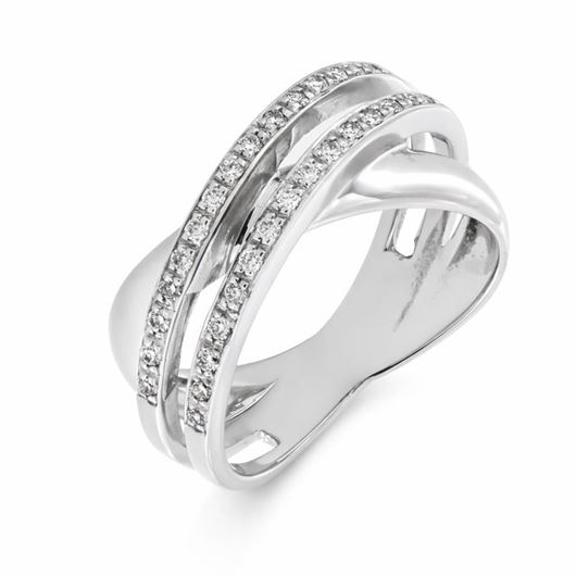 Picture of Sortija de oro blanco 18kt y 30 brillantes de 0,24ct total