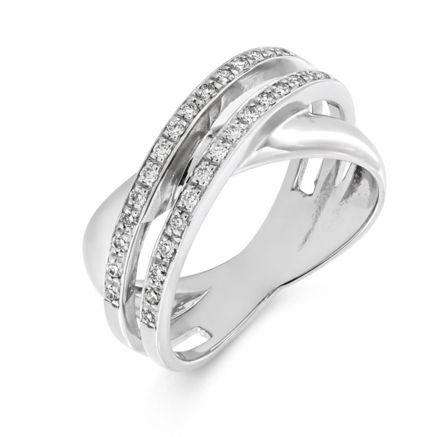 Foto de Sortija de oro blanco 18kt y 30 brillantes de 0,24ct total