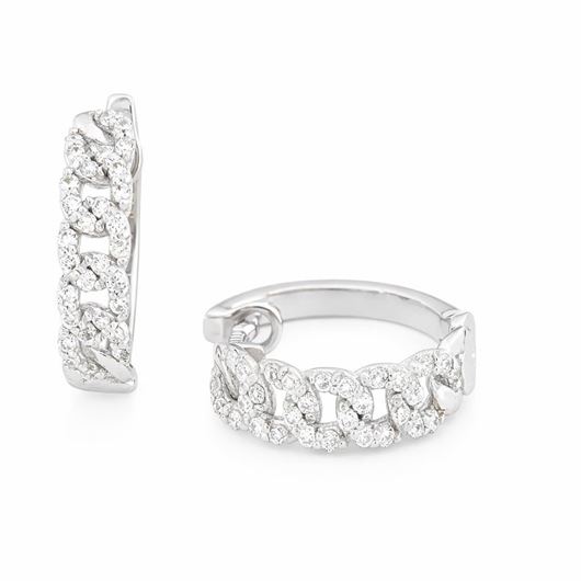 Foto de Pendientes eslabones en oro blanco y diamantes 0,30ct